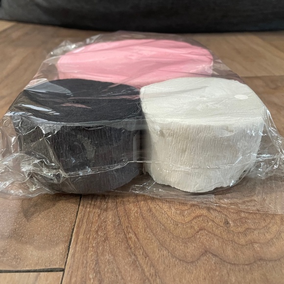 3-Pack of Crepe Paper Streamers: Pink, Black, White - Picture 4 of 6